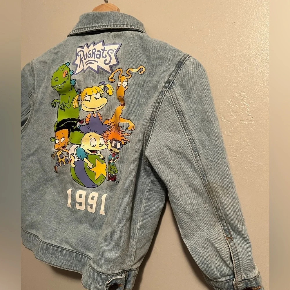 Mini Rugrats Don't Be A Baby Denim Jacket - Light Blue Wash